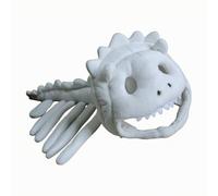 F Fityle Dinosaur Skeleton Dog Outfit Hooded Headgear with Skeletal Back Spine Sides Playful Tail for Themed Events Festive Celebrations Suitable for Holiday Gatherings