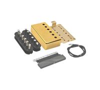 F Fityle DIY Guitar Pickup Kits Parts,Easy Installation Bridge Pickup Neck Parts,Replace Accs,Sturdy Double Coil Humbucker Pickup, Gold Neck