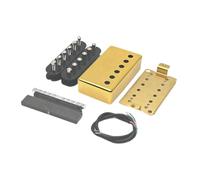 F Fityle DIY Guitar Pickup Kits Parts,Easy Installation Bridge Pickup Neck Parts,Replace Accs,Sturdy Double Coil Humbucker Pickup, Gold Bridge