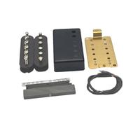 F Fityle DIY Guitar Pickup Kits Parts,Easy Installation Bridge Pickup Neck Parts,Replace Accs,Sturdy Double Coil Humbucker Pickup, Black Bridge
