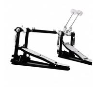 F Fityle Double Bass Drum Foot Pedal with Central Connecting Drive Shaft and Textured Footboards for Drum Kit Collections Featuring Zinc Alloy Construction and