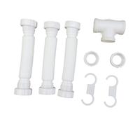 F Fityle Double Bowl Sink Drain, Flexible Easy Removal Expandable Plumbing Kit for Garbage Disposals, T Type