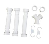 F Fityle Double Bowl Sink Drain, Flexible Easy Removal Expandable Plumbing Kit for Garbage Disposals, Y Type