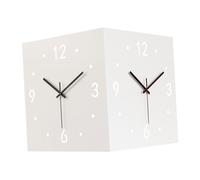 F Fityle Double Sided Corner Wall Clock Non Ticking Silent Creative Design Square Friend Gift with Light Transducer for Hotel Dining Room