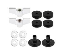 F Fityle Drum Fastener Hardware Drum Repair Kit Cymbal Fastening Set Felt Spacer Set Metal Washer Assortment sturdy zinc alloy and steel with upright tube
