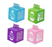 F Fityle Easter Egg Gift Boxes Holiday Party Supplies, Basket Stuffers, Multipurpose Containers Treat Boxes for Snack Cookie Goodie, 4pcs