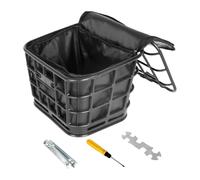 F Fityle Electric Bike Basket Cargo Rack Easy to Install with Lid Storage Basket for Dog Electric Bike Picnic, with Liner Bag