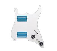 F Fityle Electric Guitars Pickguard Pickup HH Sturdy Replacement Practical Scratchplate Assembly Guitar Spare Part for ST Accessories, White Blue