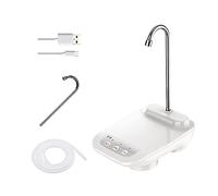 F Fityle Electric Water Dispenser Quantitative Rechargeable Mode USB Charging Universal Water Bottle Pump Dispenser for Office Indoor Home, White
