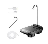 F Fityle Electric Water Dispenser Quantitative Rechargeable Mode USB Charging Universal Water Bottle Pump Dispenser for Office Indoor Home, Black