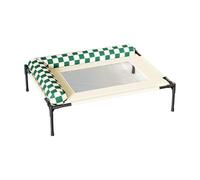 F Fityle Elevated Pet Bed with Pillow Portable Breathable Mesh Sturdy Outdoor Dog Bed Cooling Pet Cot for Outdoor Outside Camping, L Shape Large