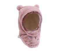 F Fityle Face Winter Kids Hat Windproof Animal Ears Hat Balaclava Removable Hooded Hat Face Cover for Camping Children Skiing, Bear Ears Pink