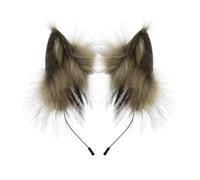 F Fityle Faux Fleece Cat Ear Headband Featuring Two Tapered Pointed Ears on a Thin Flexible Band for Cosplay Costume Suitable for Themed Gatherings