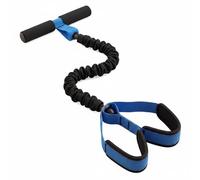 F Fityle Fitness Resistance Band Pedal Puller Exercise Band Sit Up Assist TPE Design With and Loops controlled resistance for warm up and strength suitable for, Black Blue