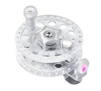 F Fityle Fly Fishing Reel No Bearing Dia 2.4inch Simple Assembly for Ice Fishing Accessories Pp Structure Left Right Hand Use, White