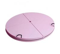 F Fityle Foldable Exercise Pad Round Pole Dance Mat Padded Training Cushion With Central Cutout And Hinged Folding Panels Portable Carry Handles suitable for home exercises studio, 120 120 10