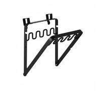 F Fityle Foldable Storage Rack Cabinet Door Garbage Bag Holder Metal Organizer Over the Door Frame Space Saving Tool Fits Grocery Bags Suitable for Cooking Stations Office Washroom, Black