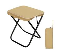 F Fityle Folding Stool Camping Fishing Chair Foldable High Load Bearing Capacity x Shaped Frame for Barbecue Trekking Yard Backpacking, Khaki