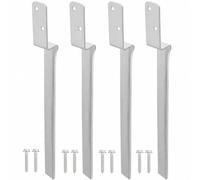 F Fityle Galvanized Ground Anchor for Stabilizing Outdoor Wooden Posts Featuring Z Shaped Design with Pre Drilled Bolt Holes Easy Installation Suitable for Childrens Swings