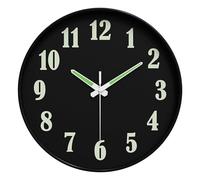 F Fityle Glow in The Dark Wall Clock Luminous Numbers Minimalist 25cm Decorative Clocks Timepiece for Bathroom Living Room Home Decor, Style F