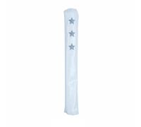 F Fityle Golf Club Cover Alignment Sleeve Club Head Protector PU Outer Layer Velvet Lining Embroidered Star Pattern Suitable for Athlete Practice Field Training Daily Storage, White