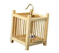 F Fityle Grasshopper Cage Container Premium Square Outdoor Birdcage Display Portable Handmade Little Pet Animal Keeper Polished Bamboo