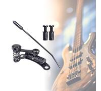 F Fityle Guitar Bridge Roller Saddle Zinc Alloy String Spacing 10.5mm Tailpiece Vibrato Bridge for 6 Strings Instrument Exercise Show, black