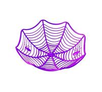 F Fityle Halloween Spider Web Basket,Treats Serving Tray,Bedroom Indoor Shelf Spider Web Decorative Plate Trick or Treat Candy Holder, purple