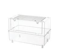 F Fityle Hamster Cage Two Level Small Animal Habitat Enclosure Terrarium Carrier With Transparent Walls And Wire Top For Easy Viewing And Ventilation Suitable for kids pet care apartments home display