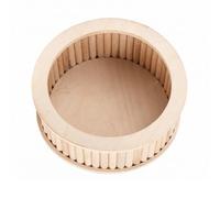 F Fityle Hamster Sand Basin Bath Box Tray Litter With Covered Spatter Resistant Build And Vertical Wood Slats For Bathing And Play Suitable for small pet owners home habitats, Round Shape