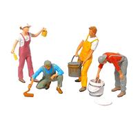 F Fityle Hand Painted 1:87 Scale Painter Figure, Female Male Decorator Doll, Resin Tiny People Doll Miniature Scenes for Model Train Layout HO, No Ladder Rack