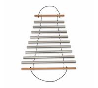 F Fityle Handheld Wind Chime Acoustic Percussion Instrument With Mallet Hanging Chime With Nine Metal Tubes and Wood Gentle Relaxing Sound suitable for classrooms meditation rooms covered patios