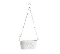 F Fityle Hanging Flower Pot Metal Chain Planter Outdoor Hanging Basket Retro Wall Decor Backyard Indoor Plant Holder Flowerpot for Garden Patio Balcony, Oval