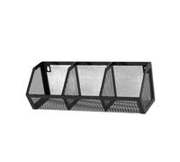 F Fityle Hanging Wall Basket Storage Basket Wall Mount Modern Space Saving Kitchen Organizer Spice Rack for Restaurant Bedroom Home, Black 3 Grid