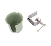 F Fityle Holder Clamp on Cup Stand with Open Access Slot for Quick Cup Placement Fits Table Edge Up to 5cm Thick for Home Office Desk Craft, Green, S