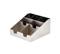 F Fityle Holder Stainless Steel Countertop Cup Organizer Lid Dispenser Multi-Compartment Structure Rack Suitable for Convenience Stores Office Lounges, Ss 7004