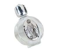 F Fityle Holy Water Bottle,Embossed Glass Holy Water Bottle,Girl Gift for Family, with Toned Cap and Depiction for Wedding,Home, silvery