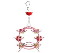 F Fityle Hummingbird Feeder Feeding Station Easy to Cleaning Top Fill Bird Waterer Bird Water Dispenser for Balcony Front Porches Decor, pink