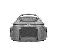 F Fityle Industrial Carrier Pet Carrier Cat Carrier Travel Bag With Ventilated Mesh Foldable Oxford Tote With Side Pockets And Strap Soft-Sided Crate Suitable, Light Gray