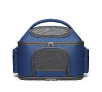 F Fityle Industrial Carrier Pet Carrier Cat Carrier Travel Bag With Ventilated Mesh Foldable Oxford Tote With Side Pockets And Strap Soft-Sided Crate Suitable, Blue