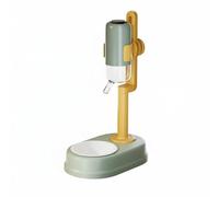 F Fityle Industrial Waterer Standing Pet Water Bottle Adjustable Base Detachable Food Bowl Nozzle Suitable for Cat Dog Feeding Space, Green, Ceramic