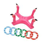 F Fityle Inflatable Pool Toss Toy Throwing Ferrule Game Portable, Easy Storage, Water Sports Practical Pool Beach Game Water Toy, Flamingo