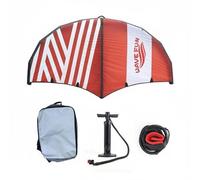 F Fityle Inflatable Surfboard Wing Foil Board Set Hydrofoil Surf Board Package With Double Airbag Carbon Fiber Handles Rigid Frame Quick Maneuver Pump Leash , 5m2 , Red White