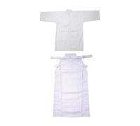 F Fityle Japanese Kendo Uniform Set Dobok Ninjas Iaido Adults Kendo Outfit Kimono Hakama, White and White, 160cm