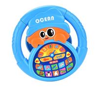 F Fityle Kids Steering Wheel Toy Sensory Toy with Sound and Music Game Simulated Driving Controller Early Educational for Boys Gift, Blue