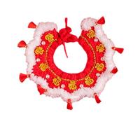 F Fityle Knitted New Year Cat Scarf Handwoven Crochet Bib Photo Props Decorative Adjustable Knitting Pet Scarf for Puppy Small Dog, M