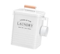 F Fityle Laundry Container Storage Tin 6L Large Rustic Design with Portable Laundry Room Organization Farmhouse Decor, white