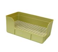 F Fityle Litter Box, Corner Bedpan Ferret Guinea Pig Potty Tray Cage Toilet Bedding Box Grid Litter Pan for Bunny, Green
