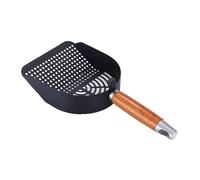 F Fityle Litter Metal er,with Handle Heavy Duty with Hanging Hole Multifunctional Useful Supplies Poop Sifting, Black