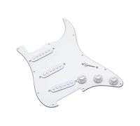 F Fityle Loaded Electric Guitar Pickguard Pre Wired Easy Intall Portable Spare Part Lightweight Replacement PVC Backplate Scratchplate, White